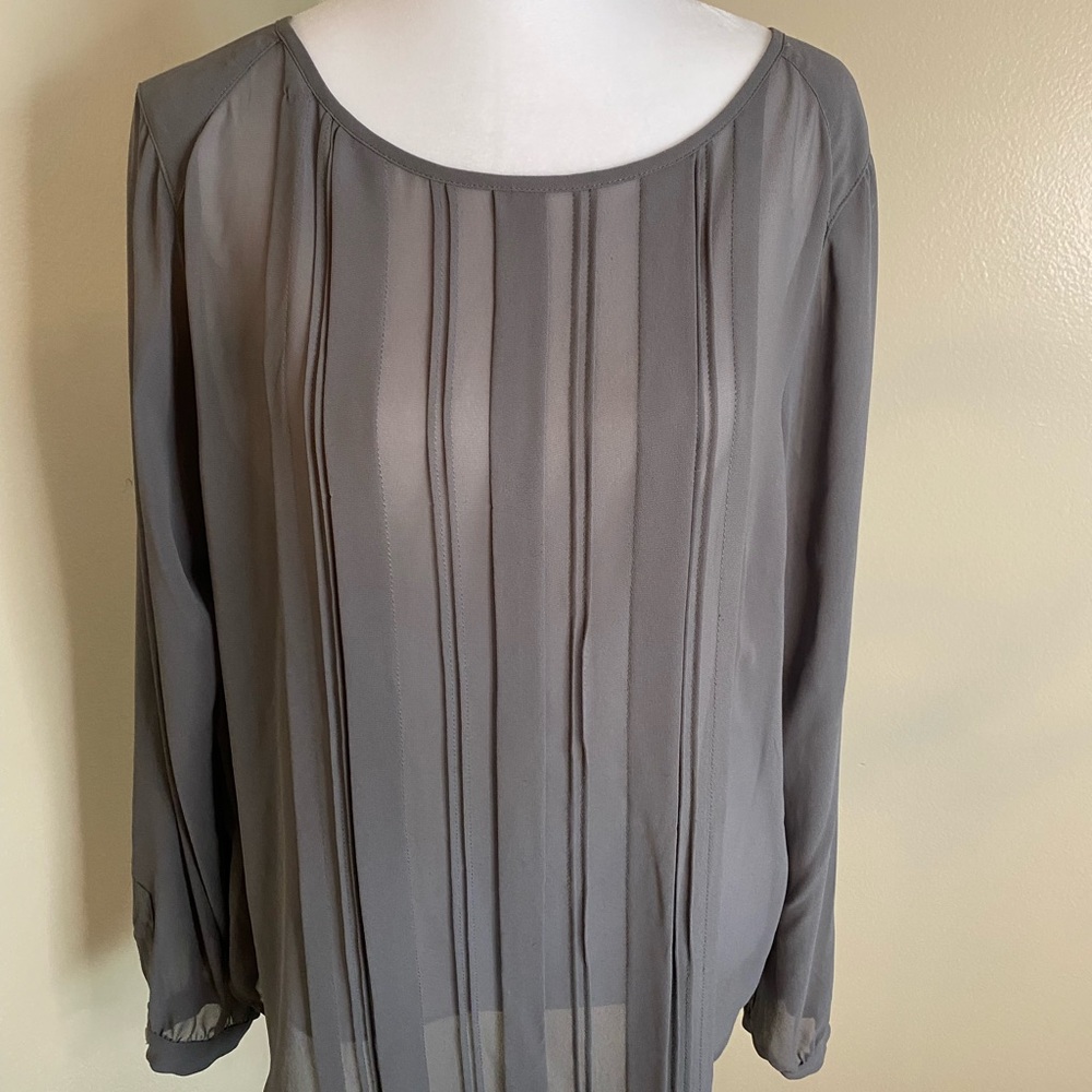 Loft sheer gray blouse size M